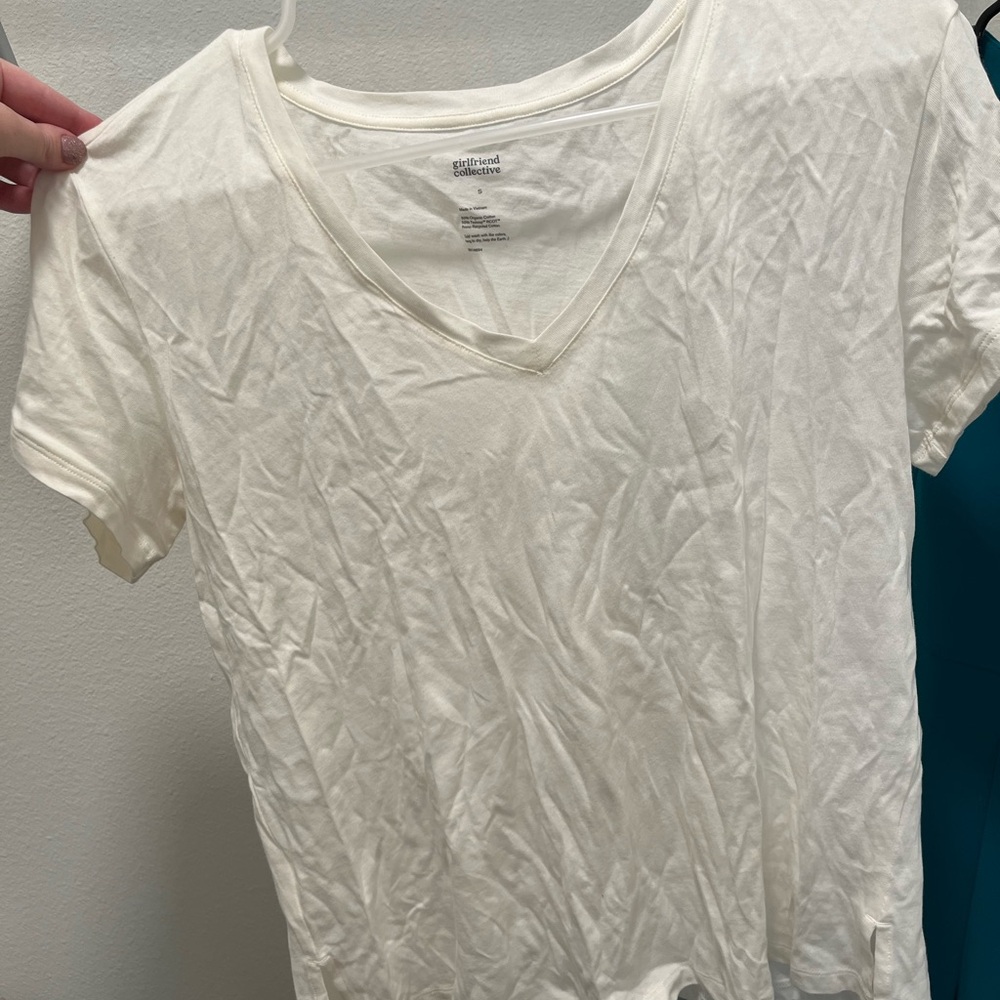 Girlfriend Collective Cream V-Neck Tee